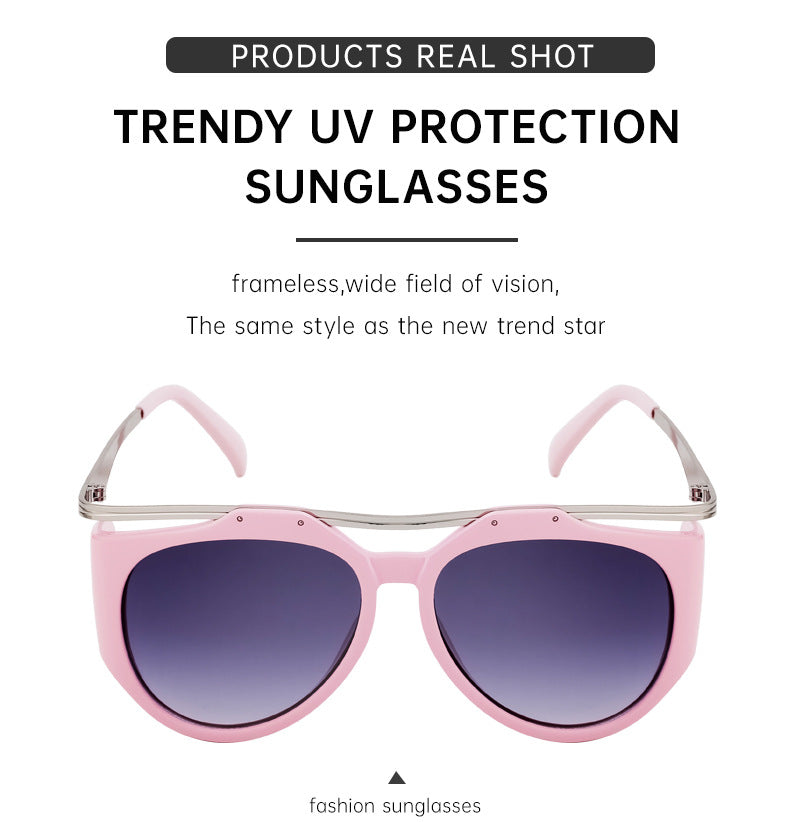Europe and America INS Fashionable Sunglasses for Women, Irregular Cat Eye Sunglasses, Trendy Full Frame Sun Protection Glasses sunglasses