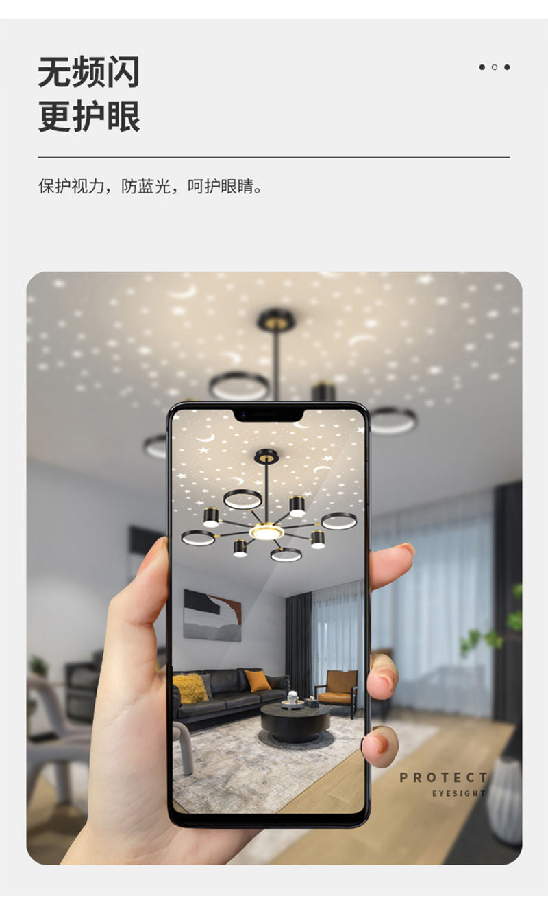 2025Modern Minimalist New Pendant Light Living Room Light Internet Celebrity Light Luxury Nordic Bedroom Hall Starry Sky Lighting Set