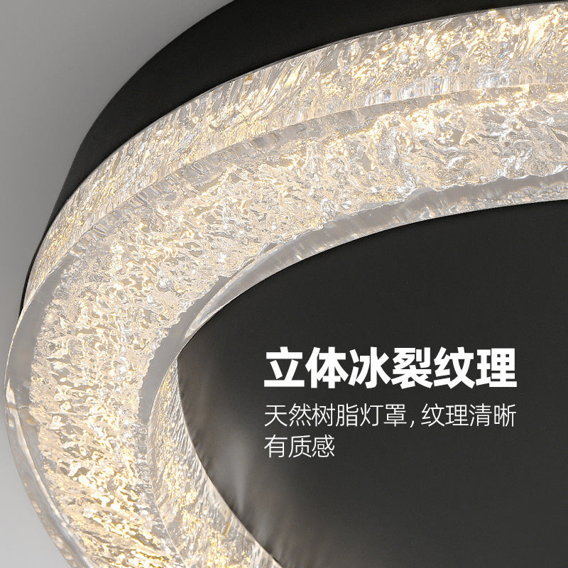 Italian Minimalist Master Bedroom Light led Resin Ceiling Lamp Modern Minimalist High-End Light Luxury Crystal Ice Crack Living Room Lamp