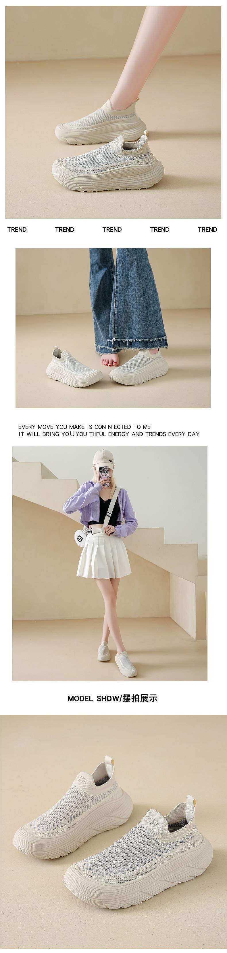 Women's New Spring and Autumn Breathable Versatile Slip-On Casual Shoes with a Soft Cushioning Feel