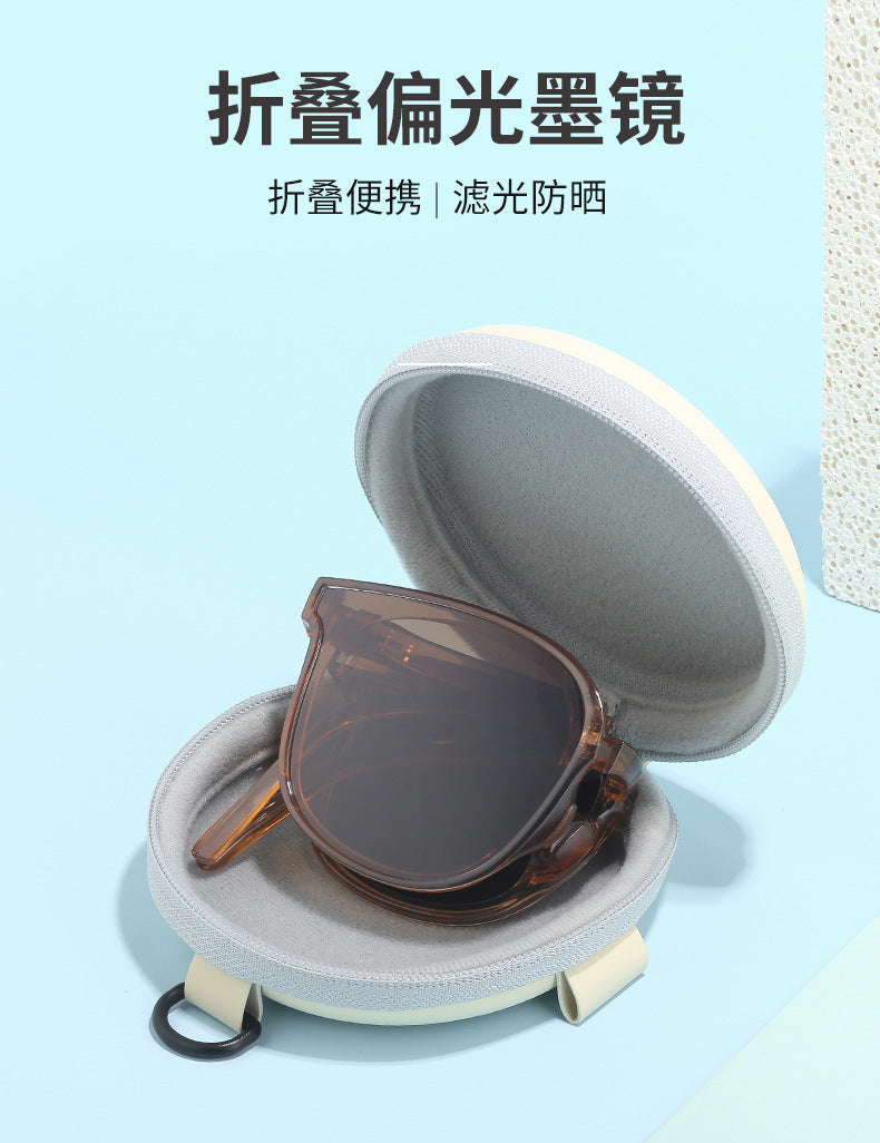 New Fashion Foldable Sunglasses for Women UV Protection Polarized Sunglasses Trendy Portable Full Frame Sun Glasses
