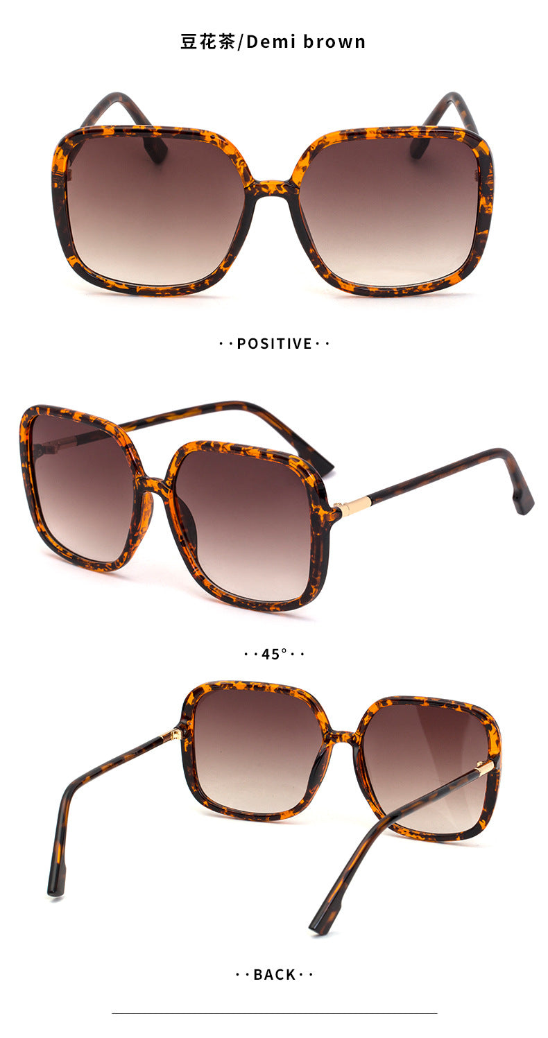 Fashion Large Frame Sunglasses for Women Trendy Zhang Ruonan Same Style Fashion Square Frame Sunglasses for Women Trendy Glasses Wholesale