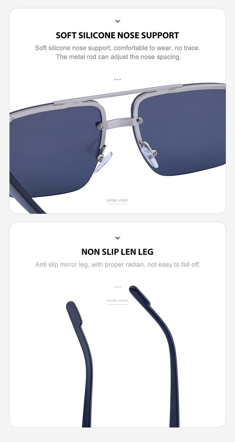 2025New Fashion Half-Frame Cut Edge Sunglasses for Women, High-End Driving Sunglasses for Men, Wholesale Glasses