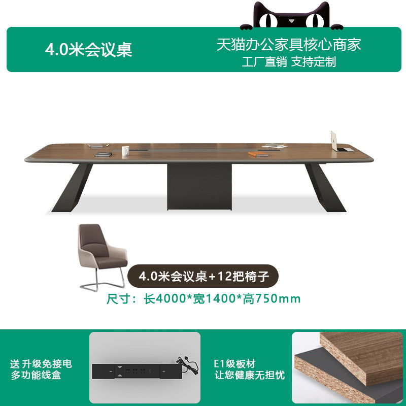 Office Conference Table Long Table Simple Modern Long Strip Table Conference Room Table and Chair Set Lacquered Large Employee Training Table
