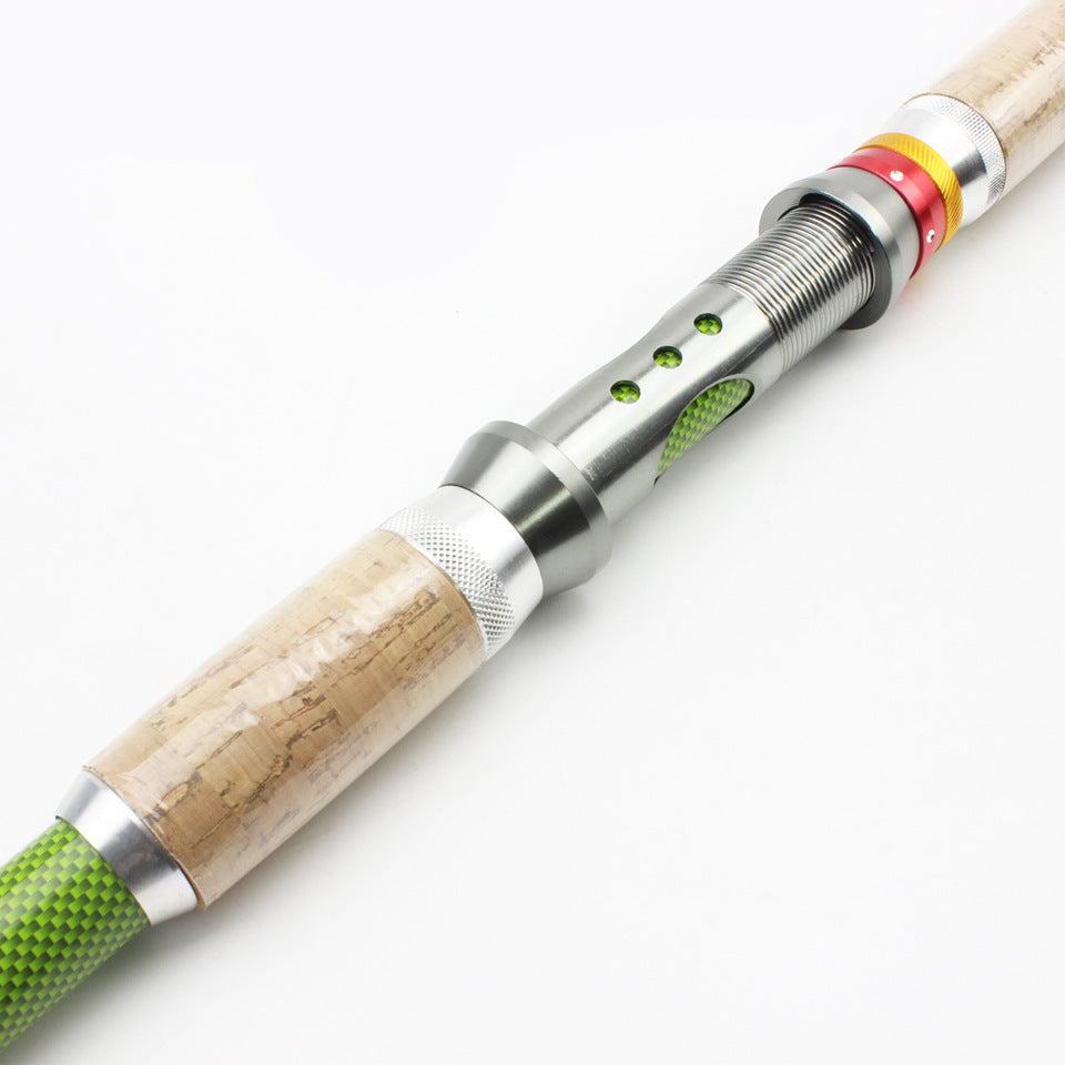 A Long Casting Telescopic Lure Rod with Long Wooden Handle, Sea Rod, Rock Fishing Rod, Carbon Fiber Carp and Bass Rod MH Tune