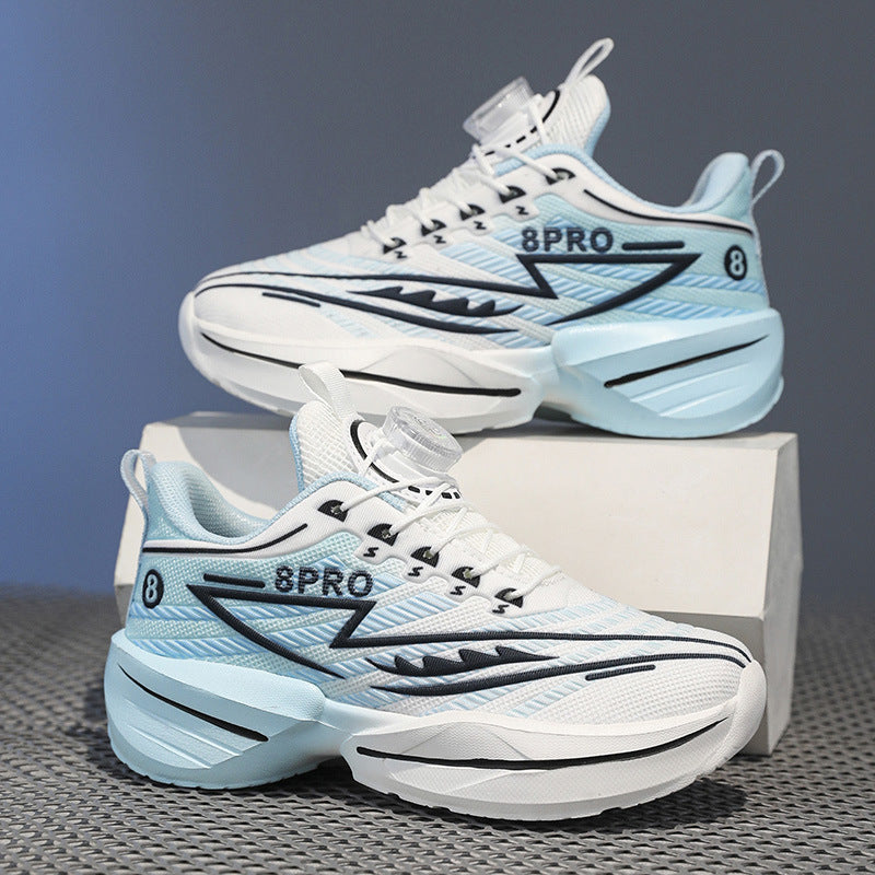 2025New Mesh Breathable Rotating Button Children's Shoes Student Training Running Shoes Red Rabbit Children's Mandarin Duck Sports Shoes