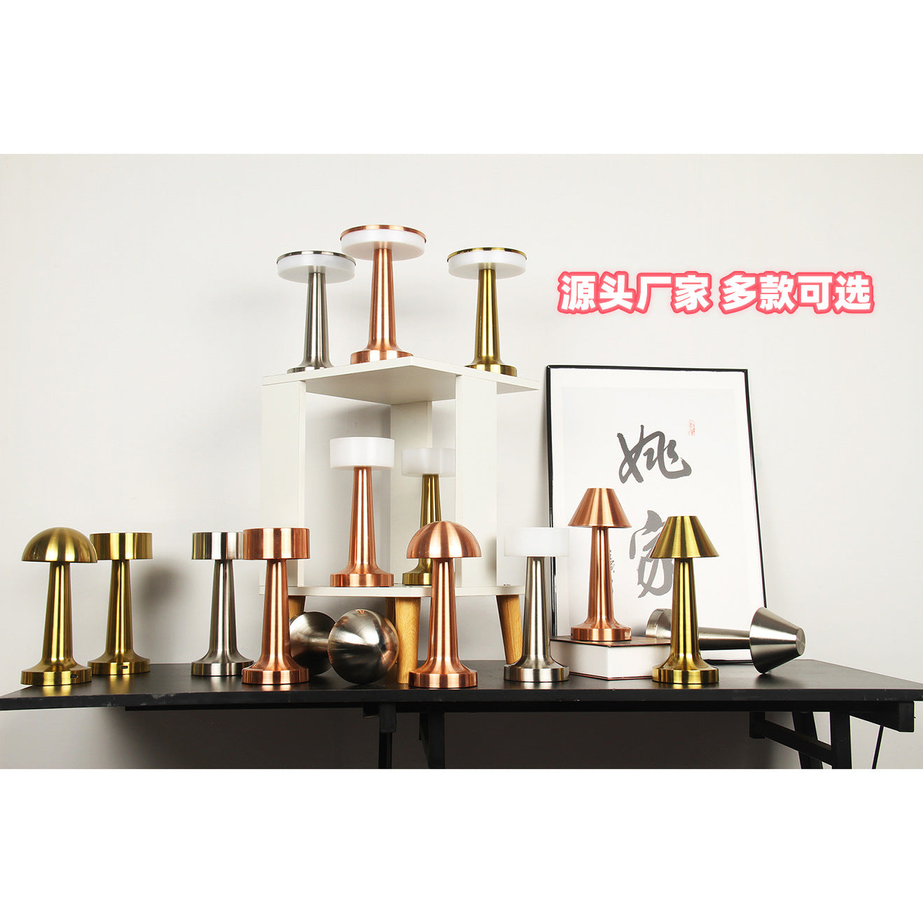 USB Rechargeable Eye Protection Bedside Table Lamp Bar Qingba Hotel Atmosphere Touch Night Light LED Metal Table Lamp