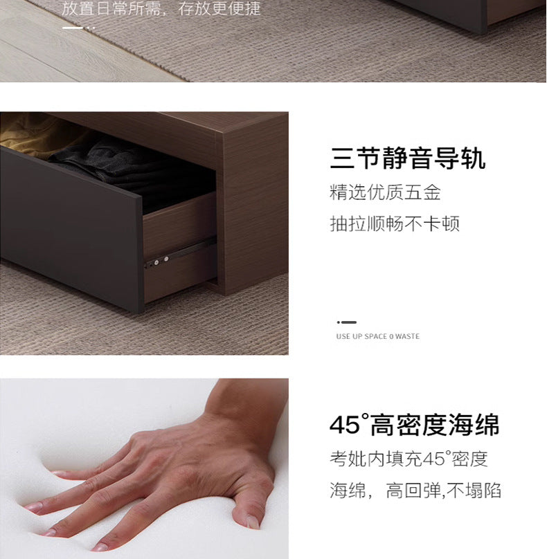 Modern Minimalist Air Pressure High Box Bed Nordic Tatami Bed Home Bedroom Master Double Storage Platform Bed