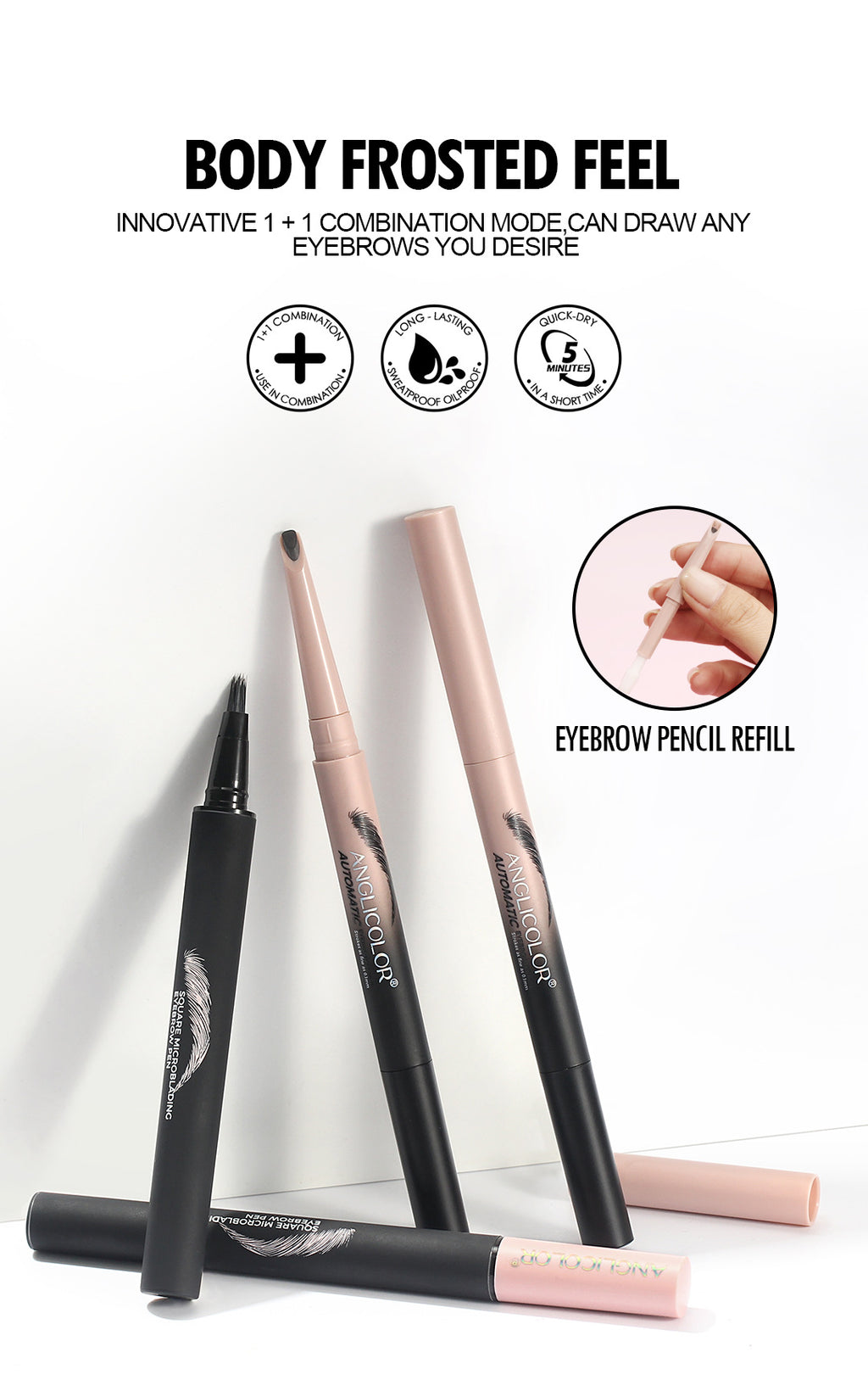 Hot-selling Eyebrow Pencil Set Waterproof Smudge-proof Liquid Split-tip Eyebrow Pencil Makeup Liquid Eyebrow Pencil