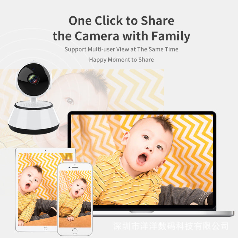 V380Camera Home Wireless Shaking Head Machine Puppy WiFi Monitoring360Night Vision HD Night Vision Enhanced Intelligence