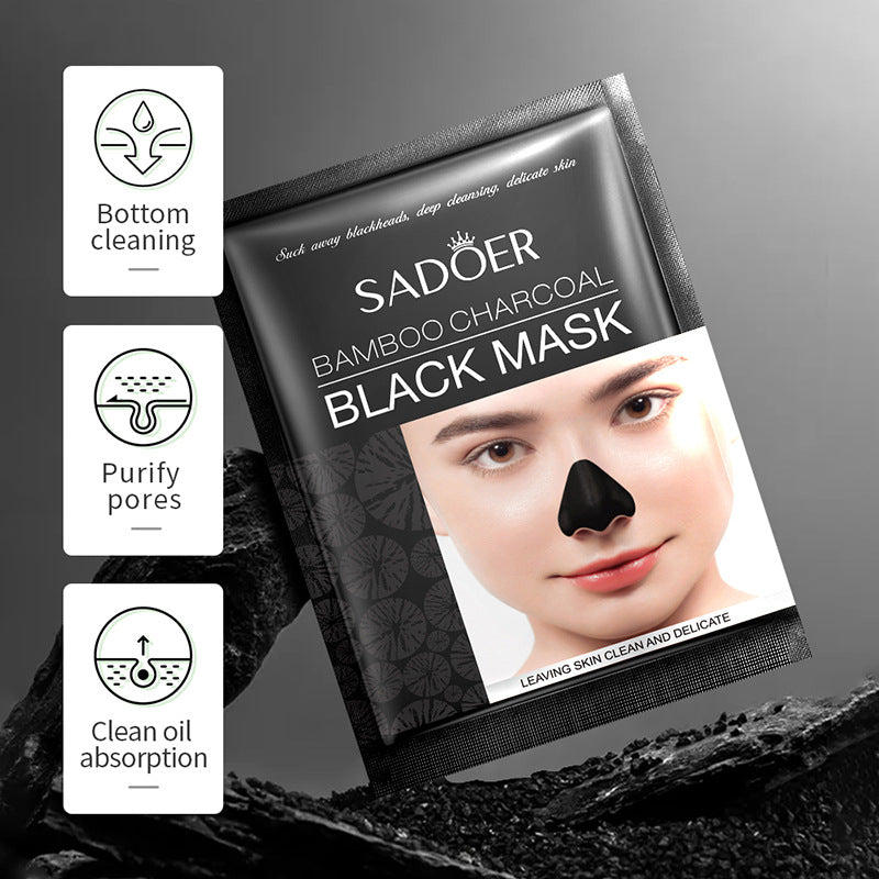 Full English Nose Strips Pack SADOER Bamboo Charcoal Blackhead Absorbing Nose Mask Patch T District Nursing  Foreign Trade Wholesale
