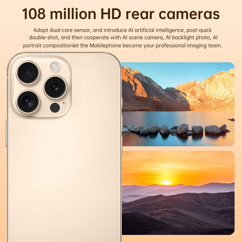 2025New i16Pro Max Android7.3inch smartphone16+1T Source Factory AliExpress Hot Sale