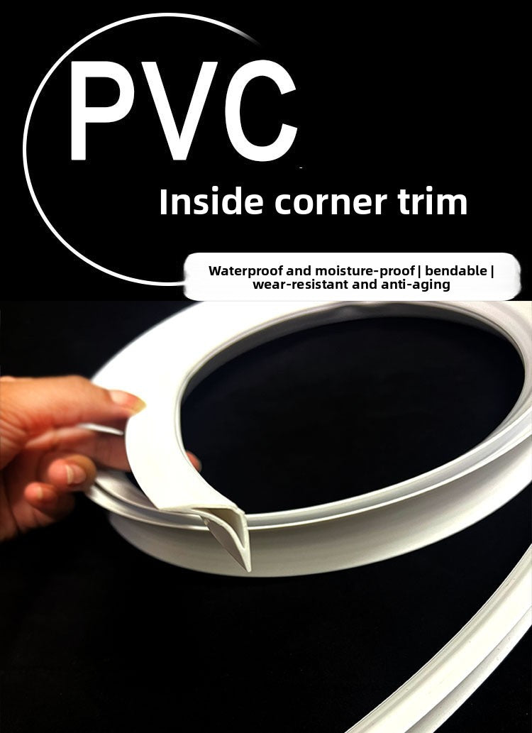 PVC Inner corner trim for wooden flooring, decorative corner strip, self-adhesive arc edge trim for wardrobe, triangular edge trim
