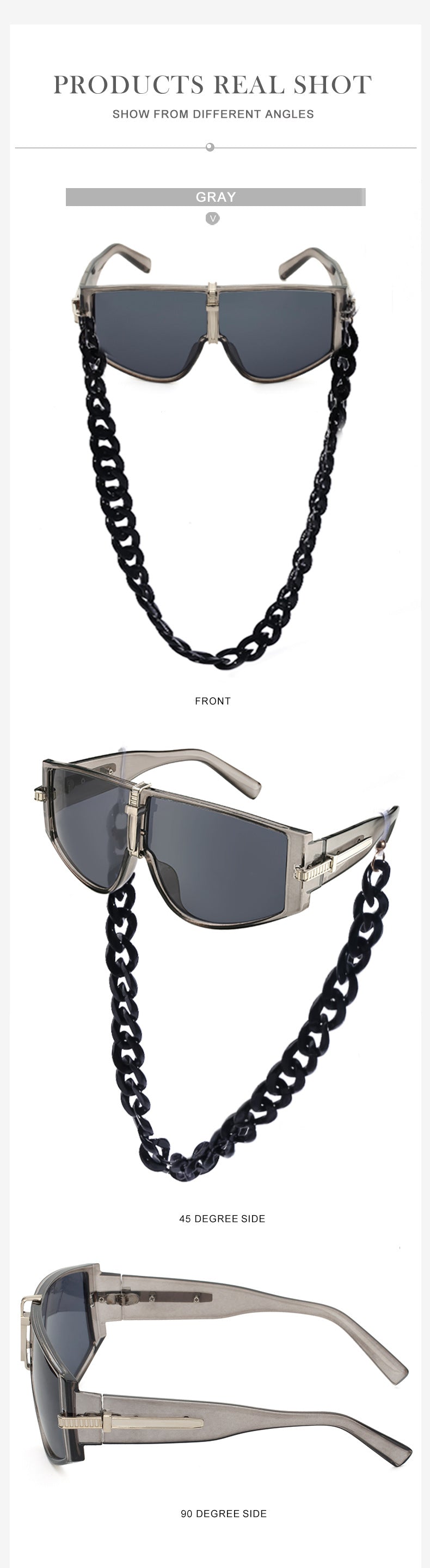 Sunglasses for Women Korean Style Chain Sunglasses Trendy sunglasses European and American Fashion Outdoor Street Style Glasses shade