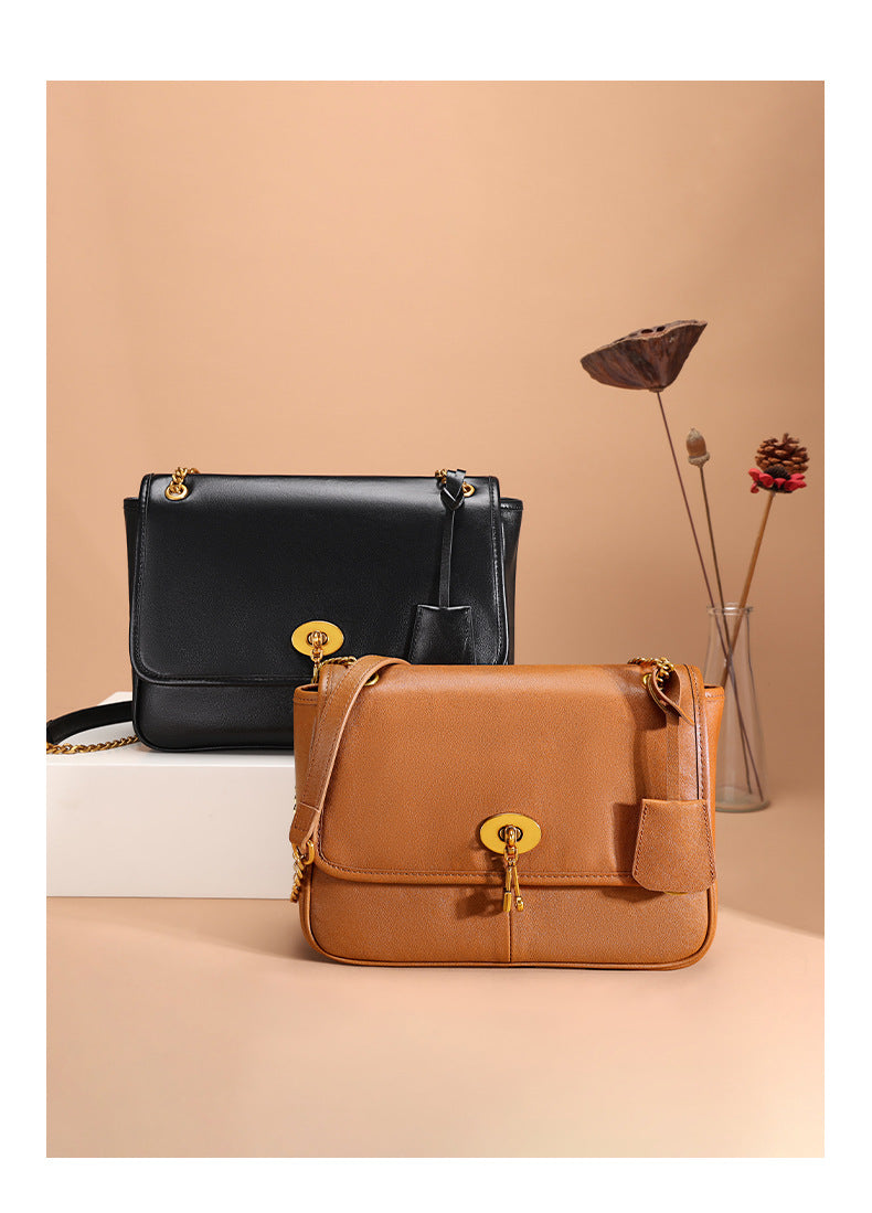 Vintage Casual Fashion High-End Single Shoulder Bag New Melad Chain Bag Autumn Winter Simple Commuter Crossbody Women's Bag