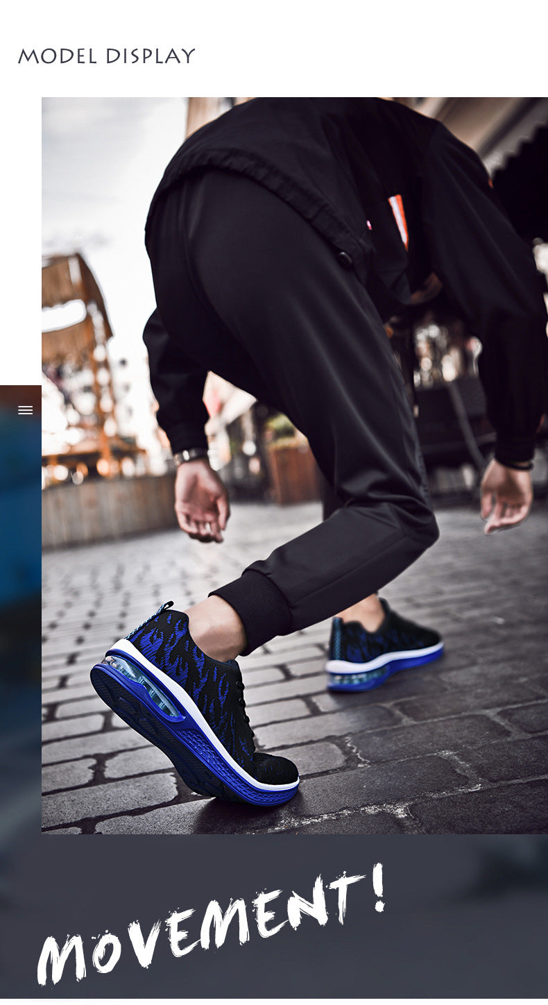 New Sports Shoes Four Seasons Casual Flyknit Breathable Cushion Running Shoes for Teenagers Ultra-light Shock-absorbing Trendy Men's Shoes