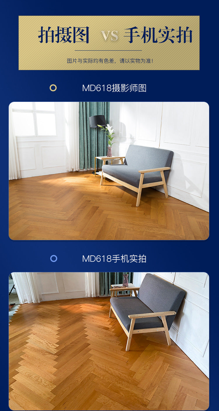 In-stock wholesale with on-site installation Herringbone Locking Floor Heating New Three-Layer Solid Wood Flooring Oak Black Walnut Flooring