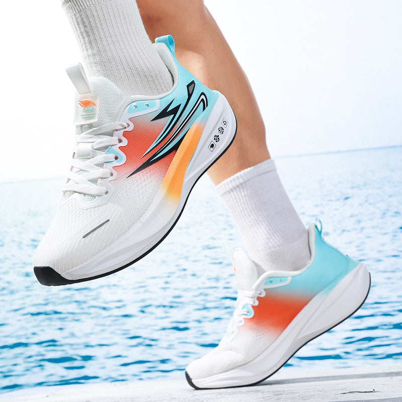 Summer New Jacquard Mesh Wear-resistant Breathable Sports Shoes Casual Comfortable Men's High Elastic Cushioning Youth Running Shoes