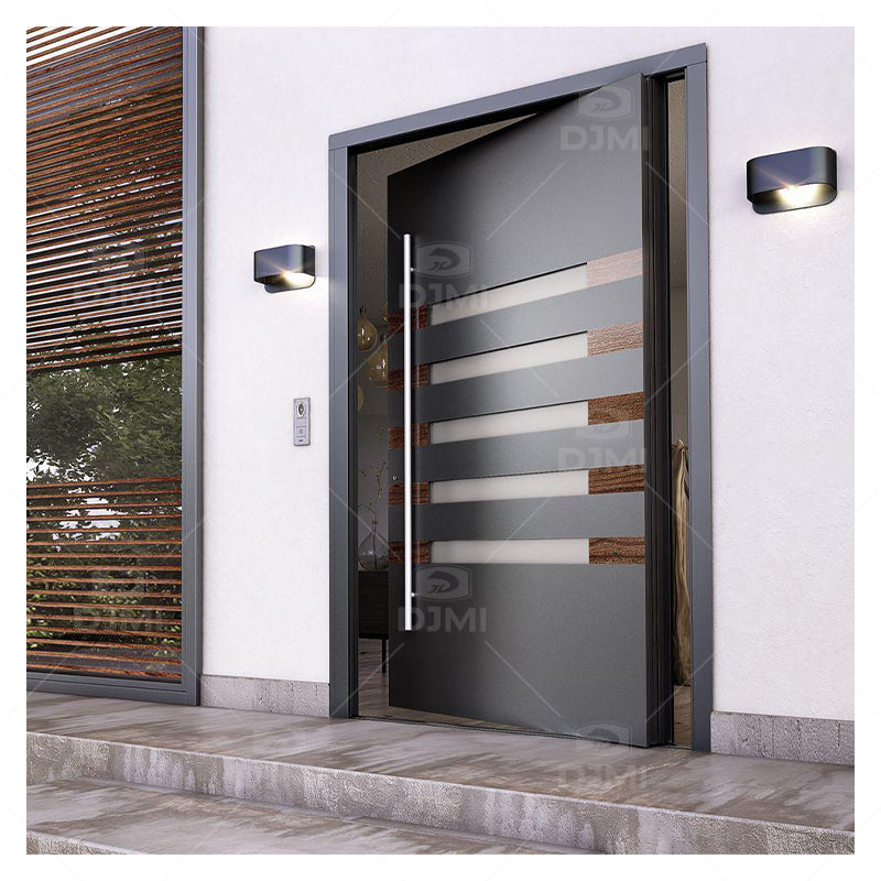 DJMI Modern Exterior Main Gate Door Designs Front Iron Entry Doors Entrance Security Steel Door for House