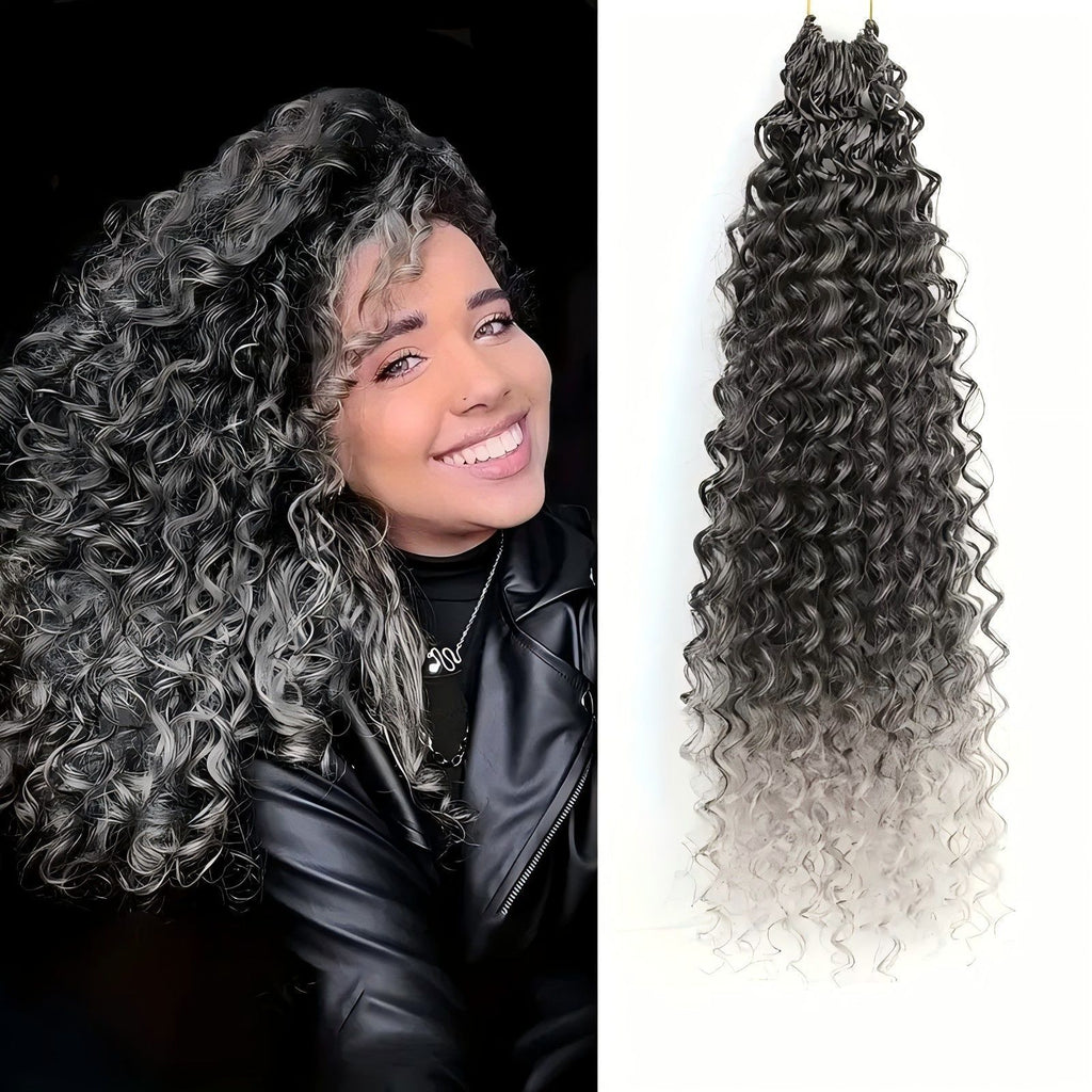 Chemical Fiber Wig MiniGOGOCrochetHair African Two-Strand Small Curl Braids Crochet Celebrity Style Long Curly Hair