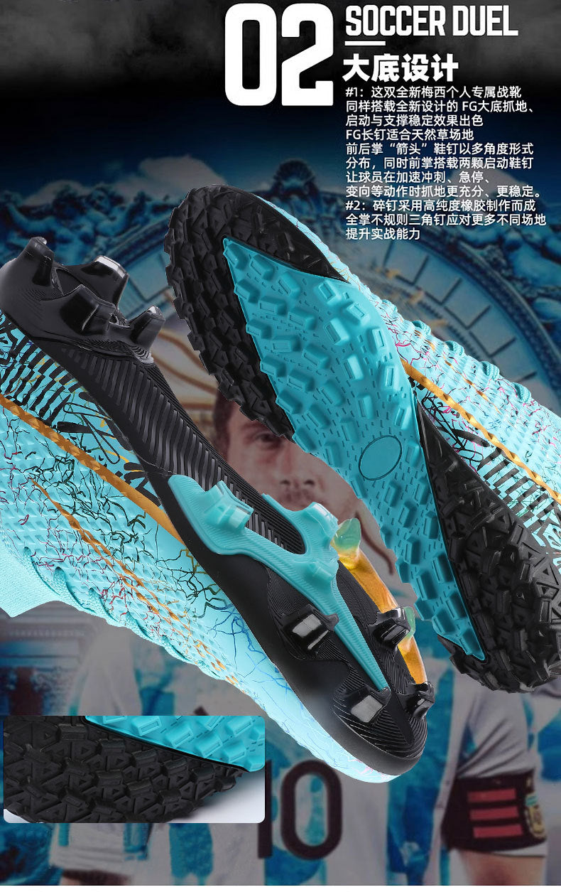 New high-top soccer shoes for men and women AG Spike TF Broken Nail Youth Student Grassland Competition Training Shoes