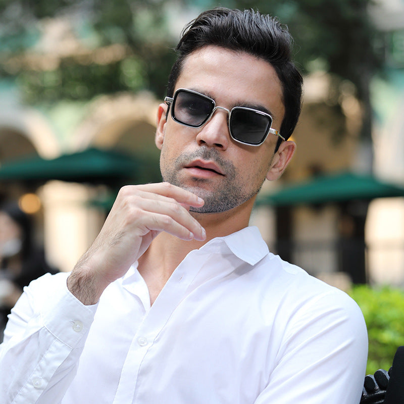 KABIR SINGH Steampunk Small Square Frame Sunglasses for Men High-end Indian Sunglasses Men's Glasses