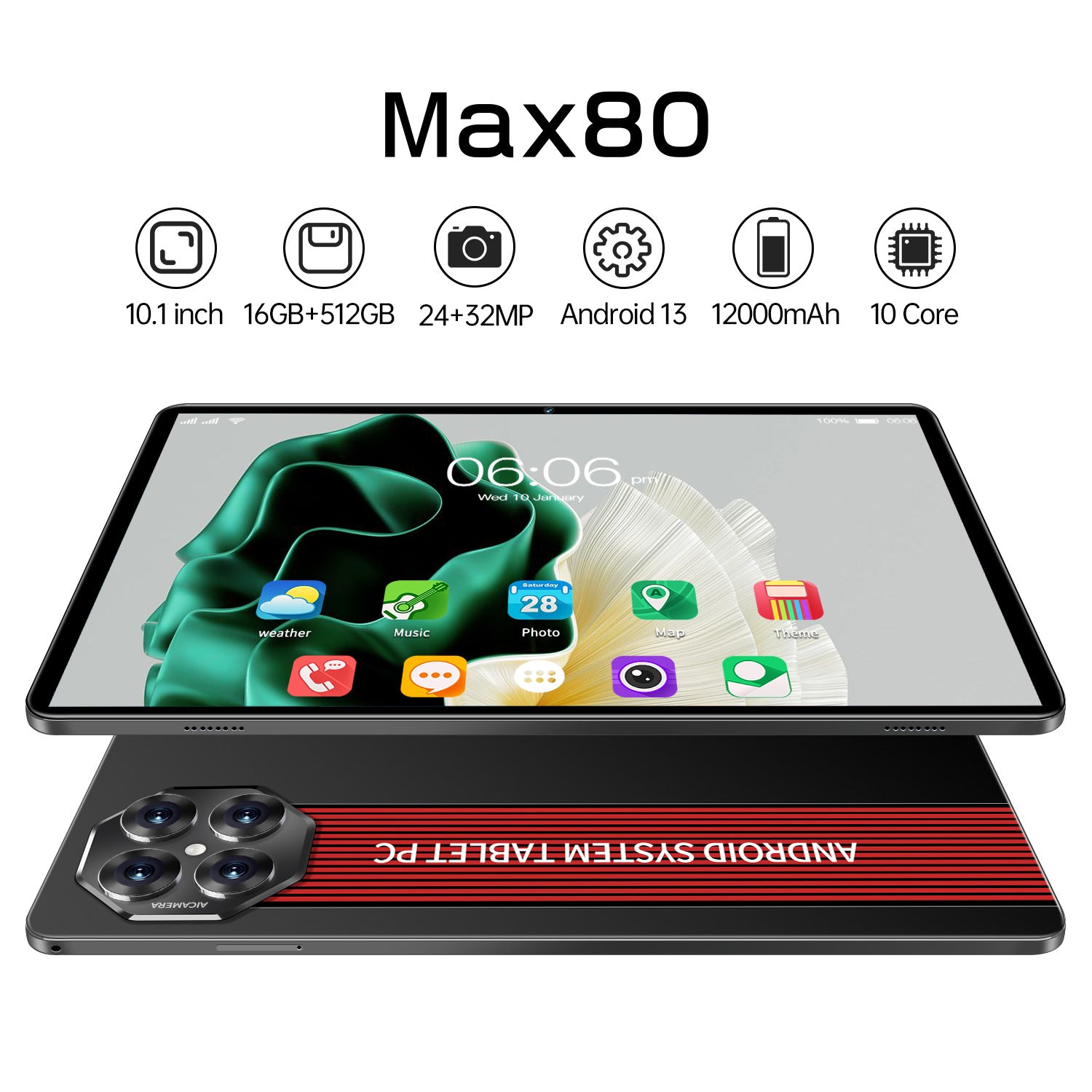 2025Hot-selling Tablet PC Inch10Nuclear Processor Call Tablet Max80 512G