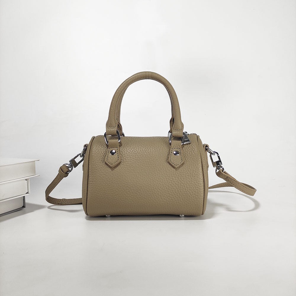 High-end texture genuine leather Boston pillow bag for women2025New Top Layer Cowhide Handbag and Crossbody Bag from Shiling