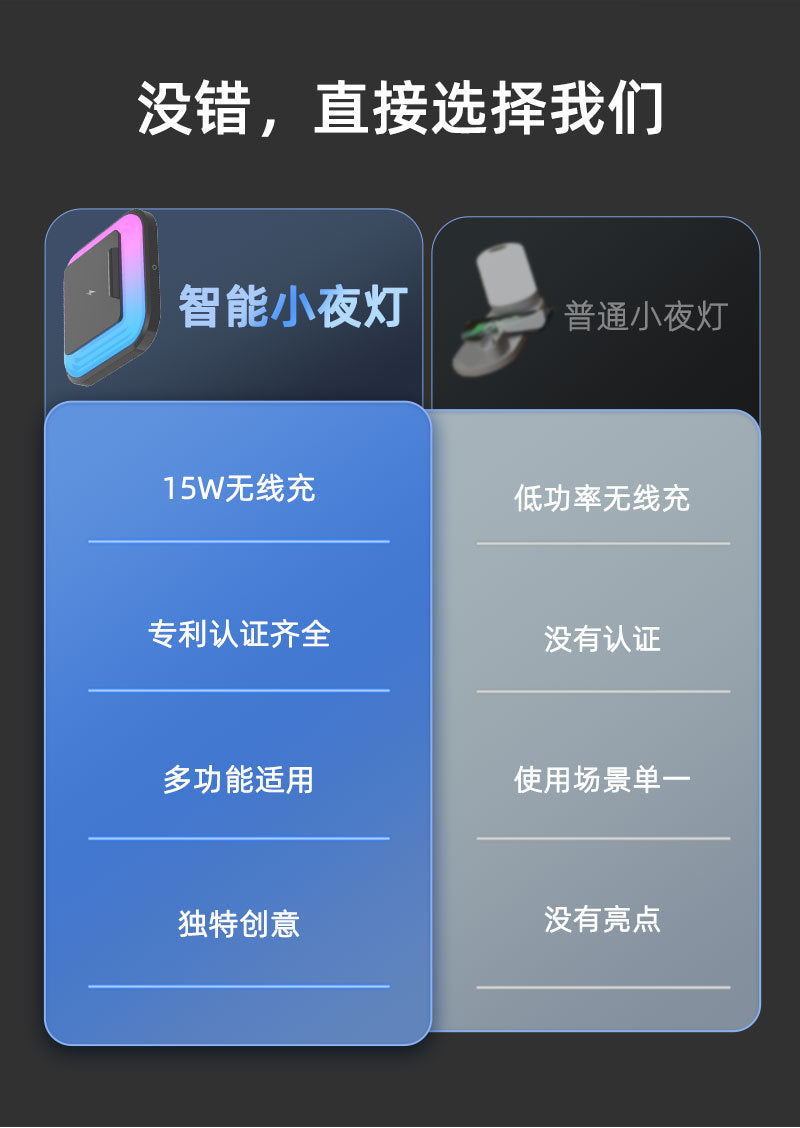 Phone Magnetic Holder15W Wireless Charging Table Lamp Gift Night Light Multi-Color Adjustable Atmosphere Lamp Bedroom Bedside Table Lamp