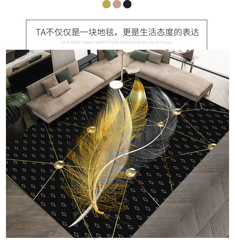 Light Luxury Crystal Velvet Carpet Wear-Resistant and Dirt-Resistant Living Room Sofa Coffee Table Carpet Cooling and Silent Home Non-Slip Bedroom Carpet