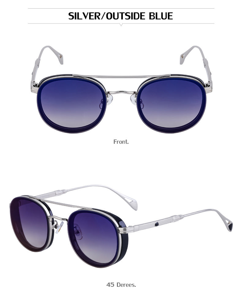 European and American Retro Oval Frame Sunglasses for Men, Side Wrap Small Frame Sunglasses for Women, Trendy Glasses Wholesale shades