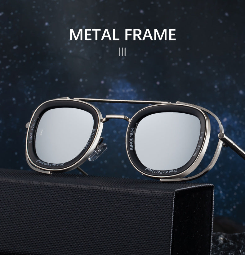 2025New Men's Sunglasses High-End Oval European and American Retro High-Grade Sunglasses for Men Driving