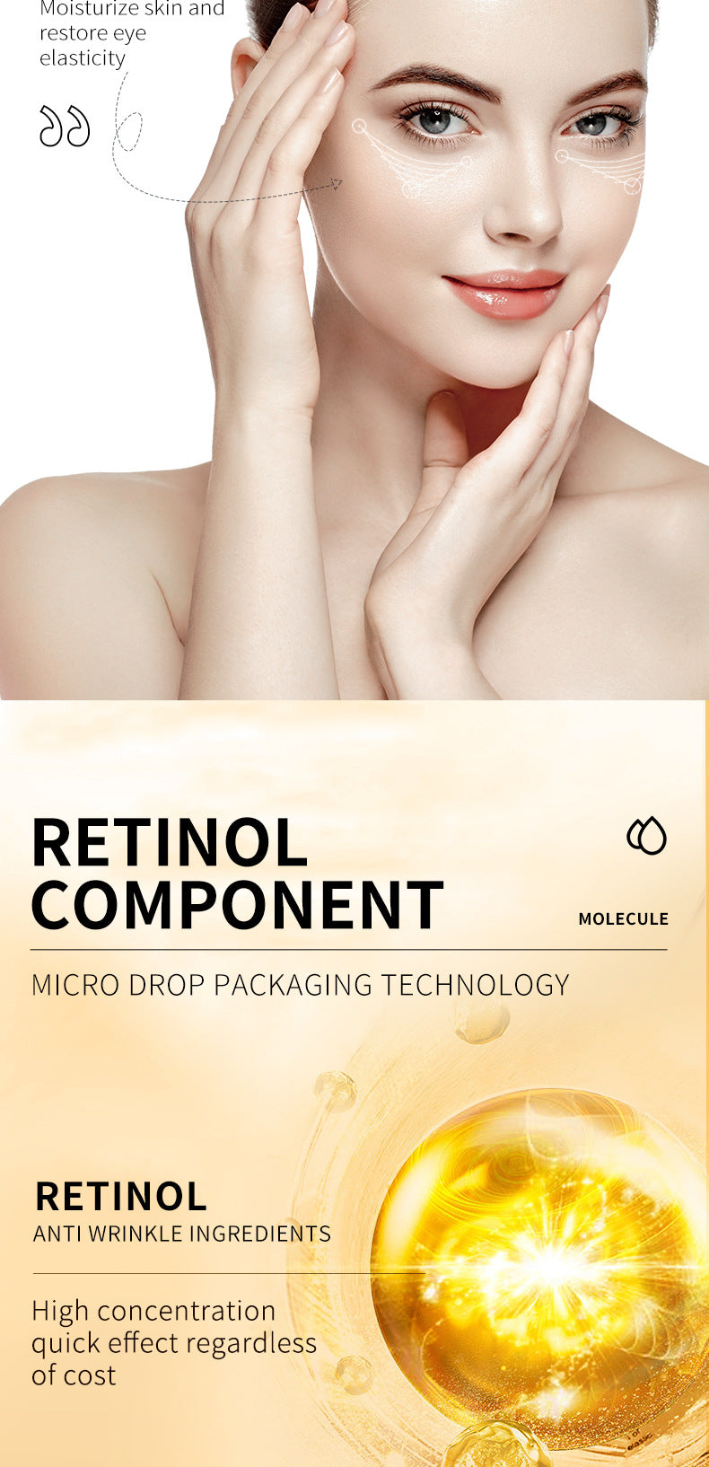 Retinol Eye Cream SADOER Moisturizing and Nourishing, Reduces Dark Circles and Eye Bags, Eye Wrinkles,  Wholesale