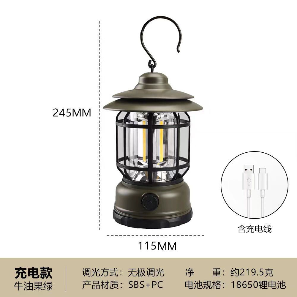 Retro Camping Lantern Outdoor Camping Light Household Emergency Tent Light Lantern Outdoor Light Multi-Functional Camping Light