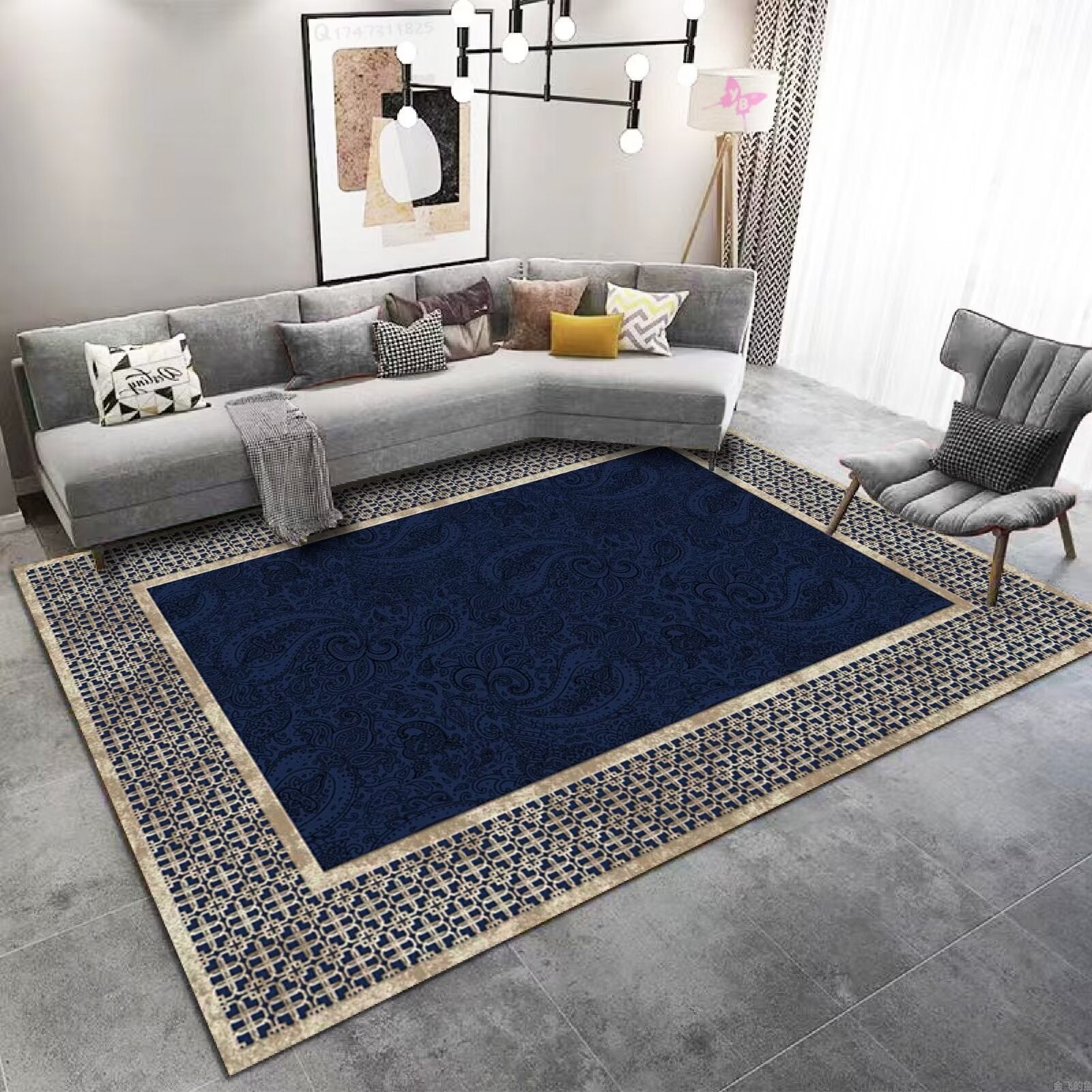 Living Room Carpet Stain-Resistant Easy Care Light Luxury Sofa Coffee Table Rug Home Use All-Season Crystal Velvet Bedside Warm Blanket