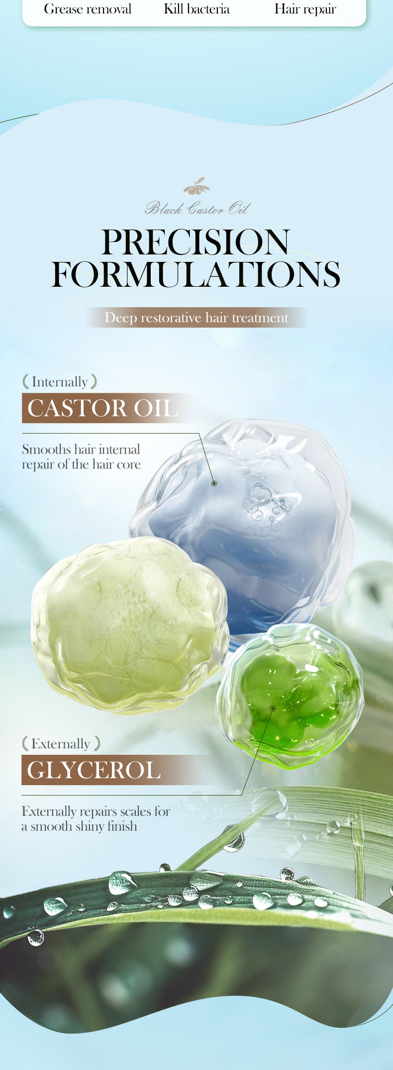 Black Castor Oil Conditioner SADOER Nourishing, Repairing and Improving Frizz Hair Care Solution Cross-Border Wholesale