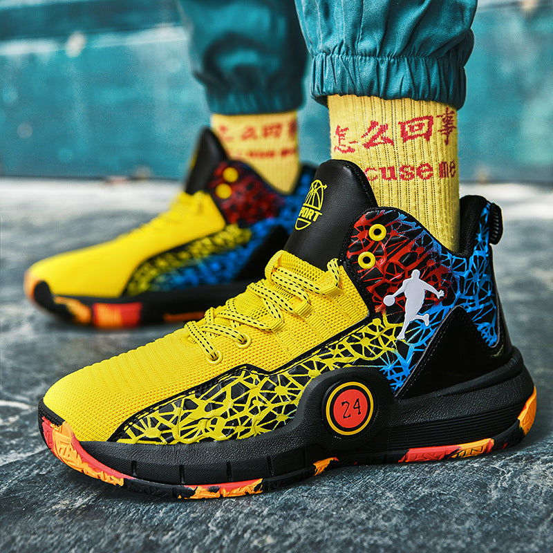 Youth Professional Basketball Shoes Men's Flyknit Mesh Sports Shoes Women's Student Trendy Practical Sneakers Wholesale