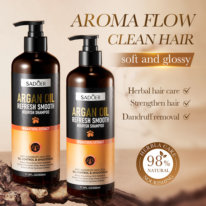 Argan Oil Shampoo500ml SADOER Smooth Anti-Dandruff Refreshing Conditioner Cross-Border Wholesale