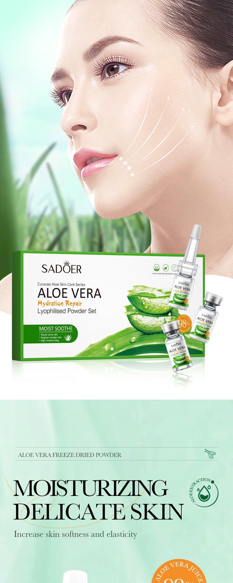 Cross-border Freeze-Dried Powder Combination Hydrating Moisturizing Skin Rejuvenation Nourishing Skin Freeze-Dried Powder Set Export Manufacturer Wholesale