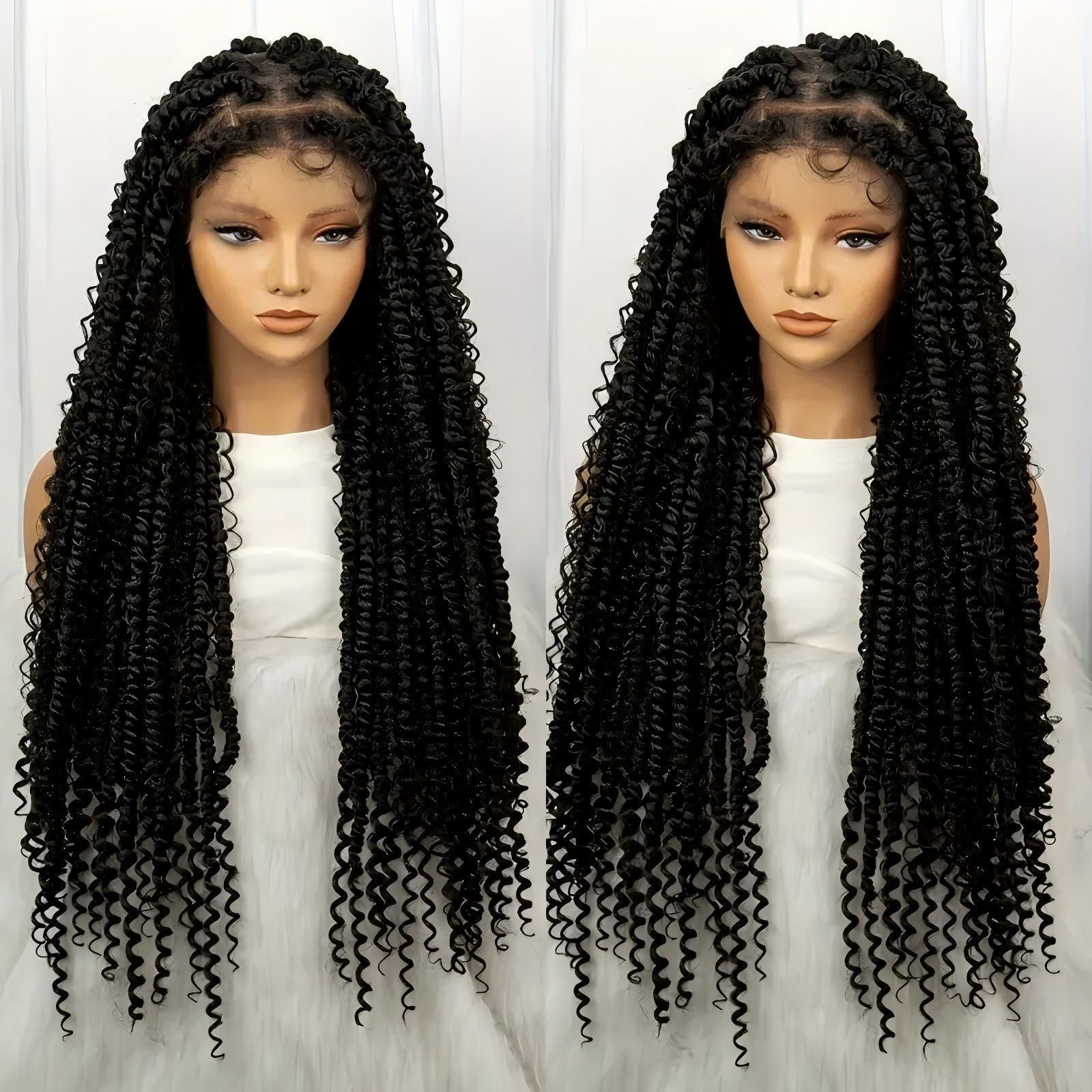 Cross-Border New African Braided Wig Hand-Woven Full Lace Double Strand Passion twist Feizi Chemical Fiber Head Cover