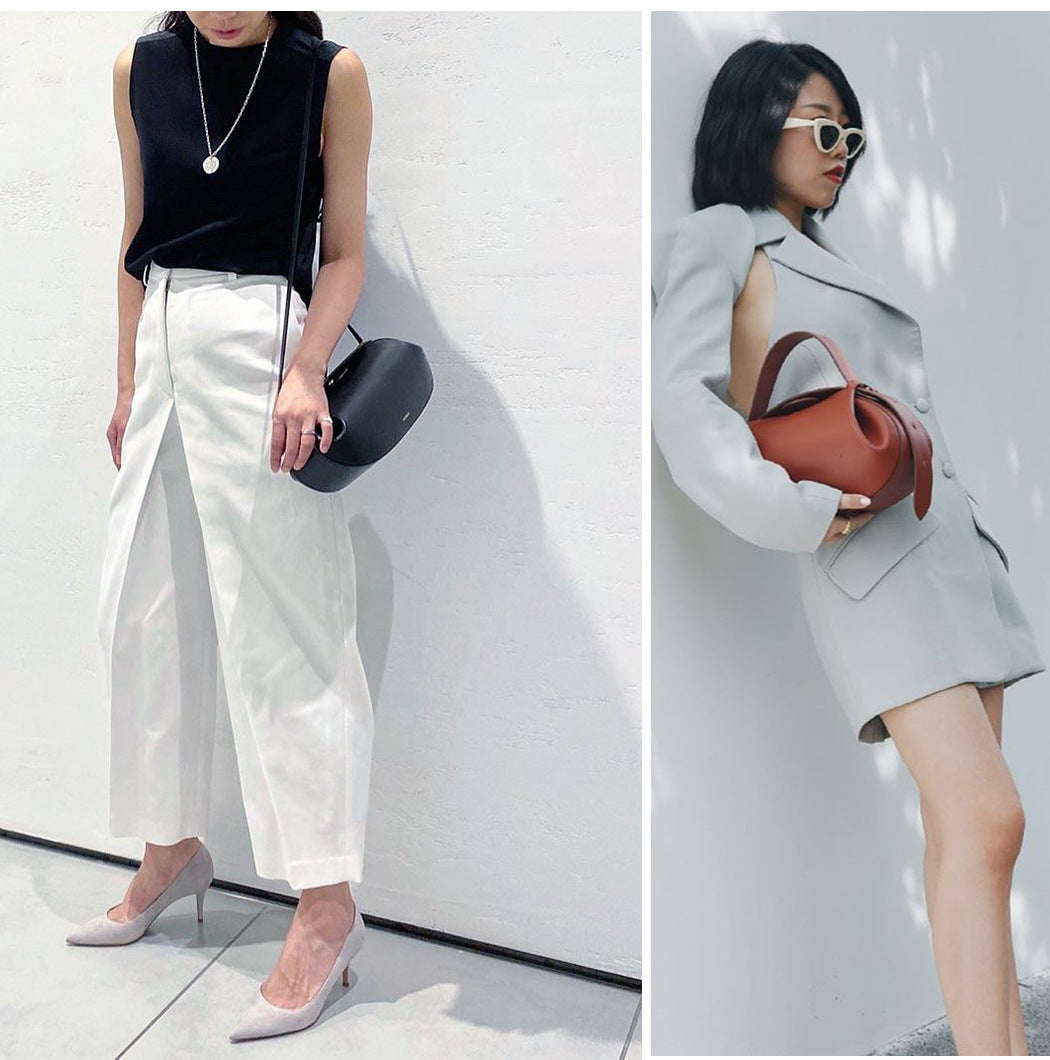 European and American Versatile Trendy Crossbody Bag Casual Three-Dimensional Women's Underarm Small Round Bag High-Quality Fashion Baguette Handbag