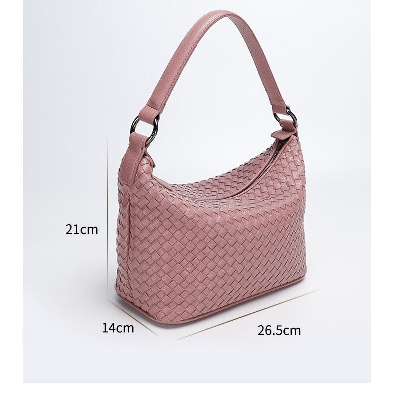 New Simple Basket Bag for Women, Single Shoulder Bag, Underarm Bag, Versatile Handwoven Design, Large Capacity Women's Bag
