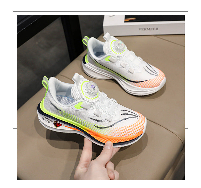 Boys and Girls Shoes Red Rabbit7Spring and Autumn Physical Training Sports Shoes Soft Sole Mesh Breathable Children's Running Shoes Lightweight Trendy