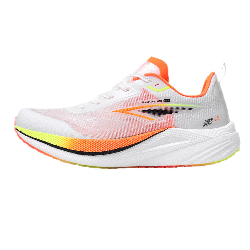 Real Carbon Plate Popcorn Men's Sports Shoes Youth Mesh Breathable Non-Slip Fitness Test Racing Marathon Running Shoes