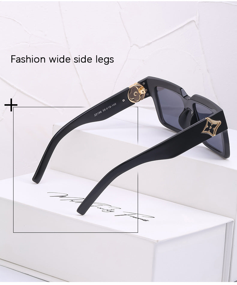 20252024 New Rich Man Sunglasses Men Trendy High-end Square Frame Sunglasses Men Glasses sunglass
