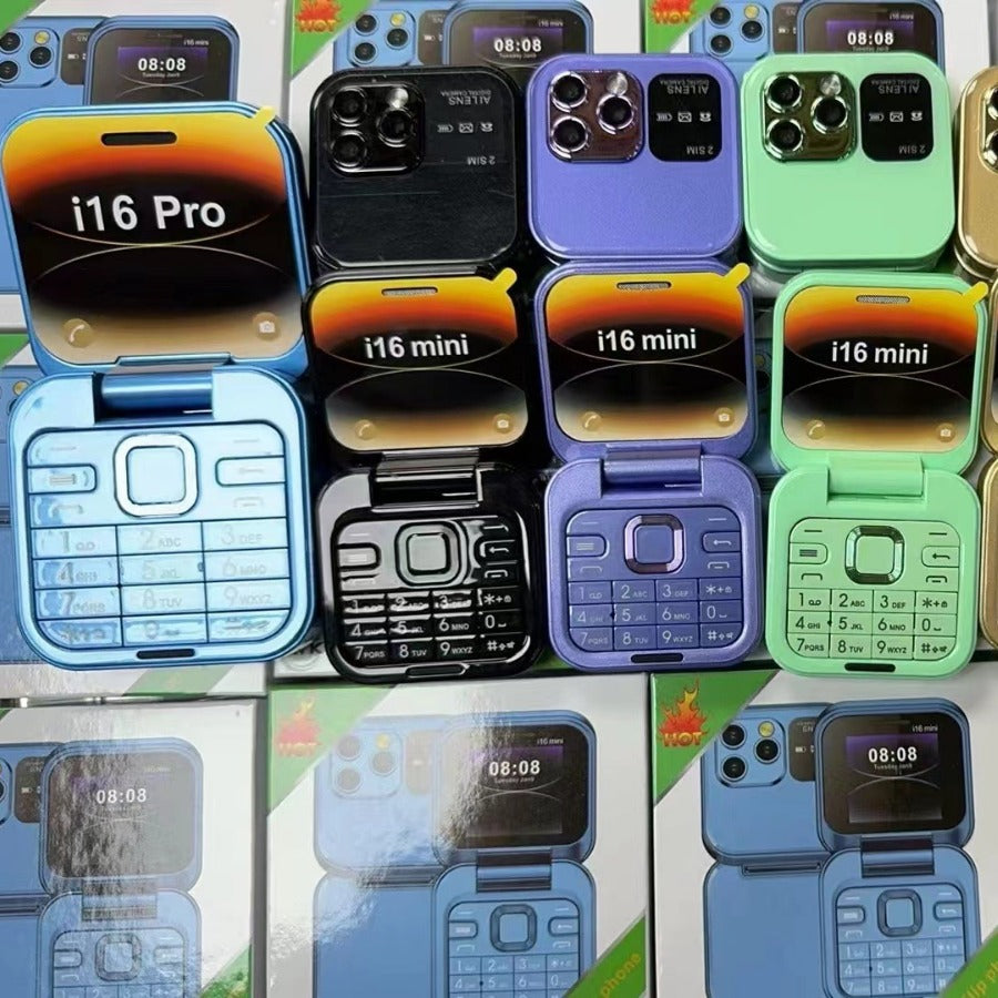 Mini Foldable Feature Phone Flip Cover Elderly Button Phone Pocket Women's Personalized Phone Backup Phone