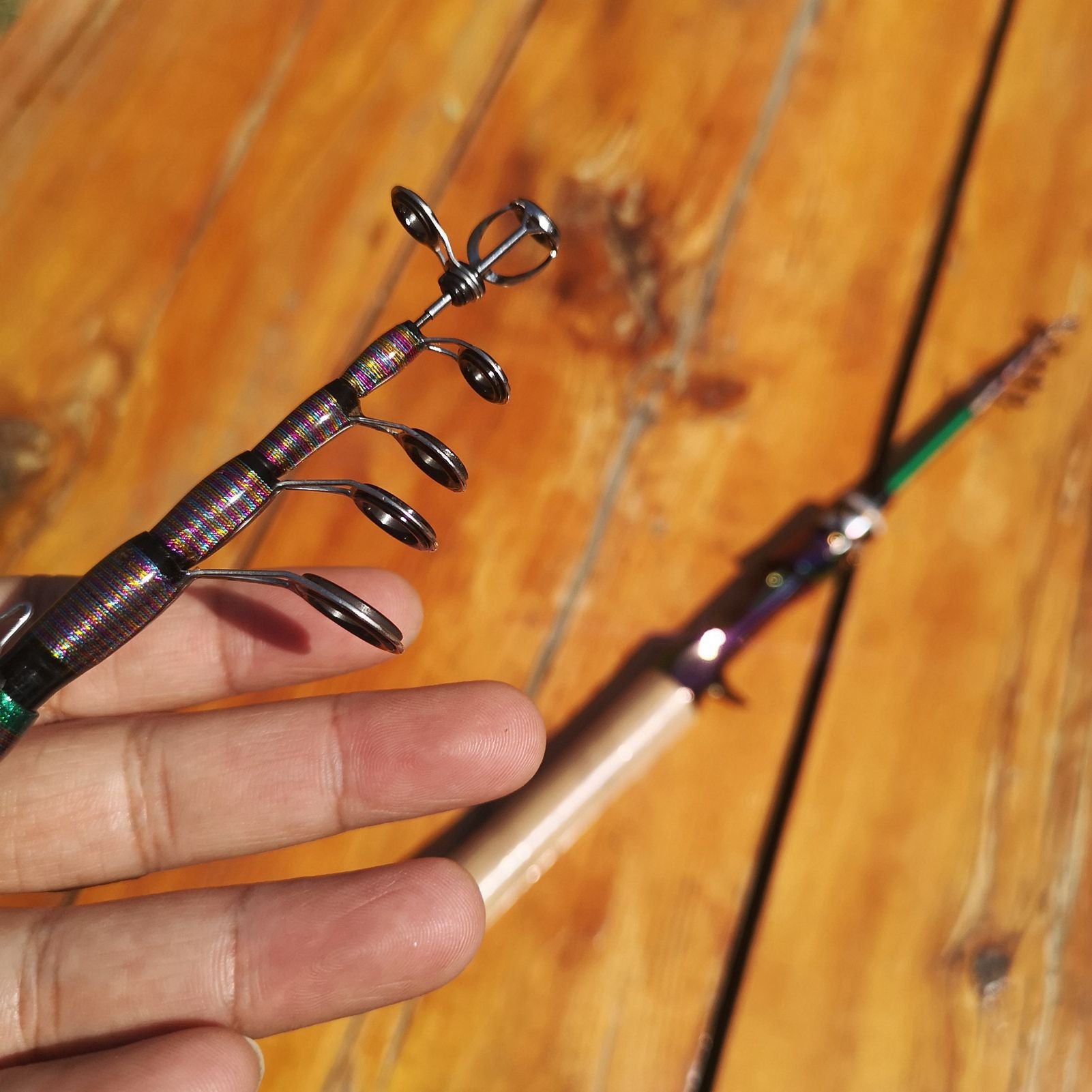 Ultra-short Carbon Fiber Shrink UL Portable Lure Rod Electroplated Telescopic Stream Lure Rod