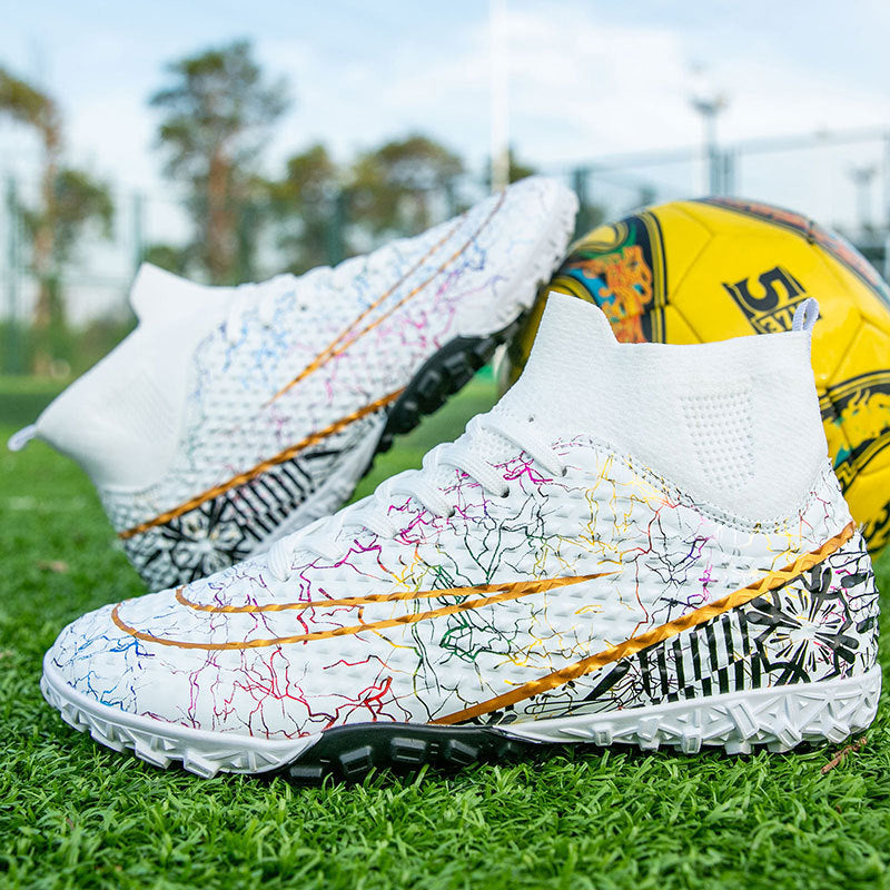 New high-top soccer shoes for men and women AG Spike TF Broken Nail Youth Student Grassland Competition Training Shoes