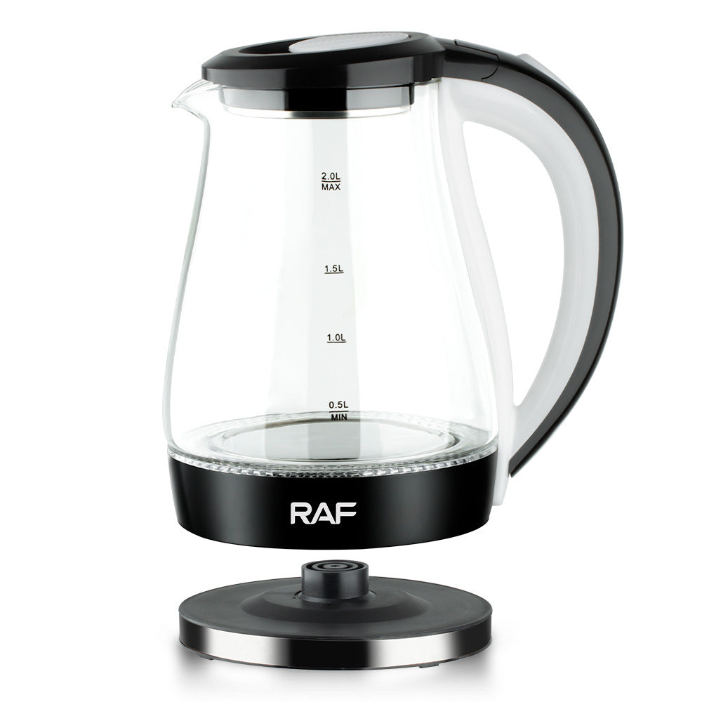 RAF European Standard Visible High Borosilicate Glass Kettle Automatic Power-off Electric Kettle High Power2L