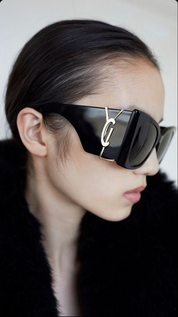 Yang Shulin Style Cat Eye Sunglasses for Women Fashion Large Frame Sunglasses High-end Sun Protection Glasses glasses